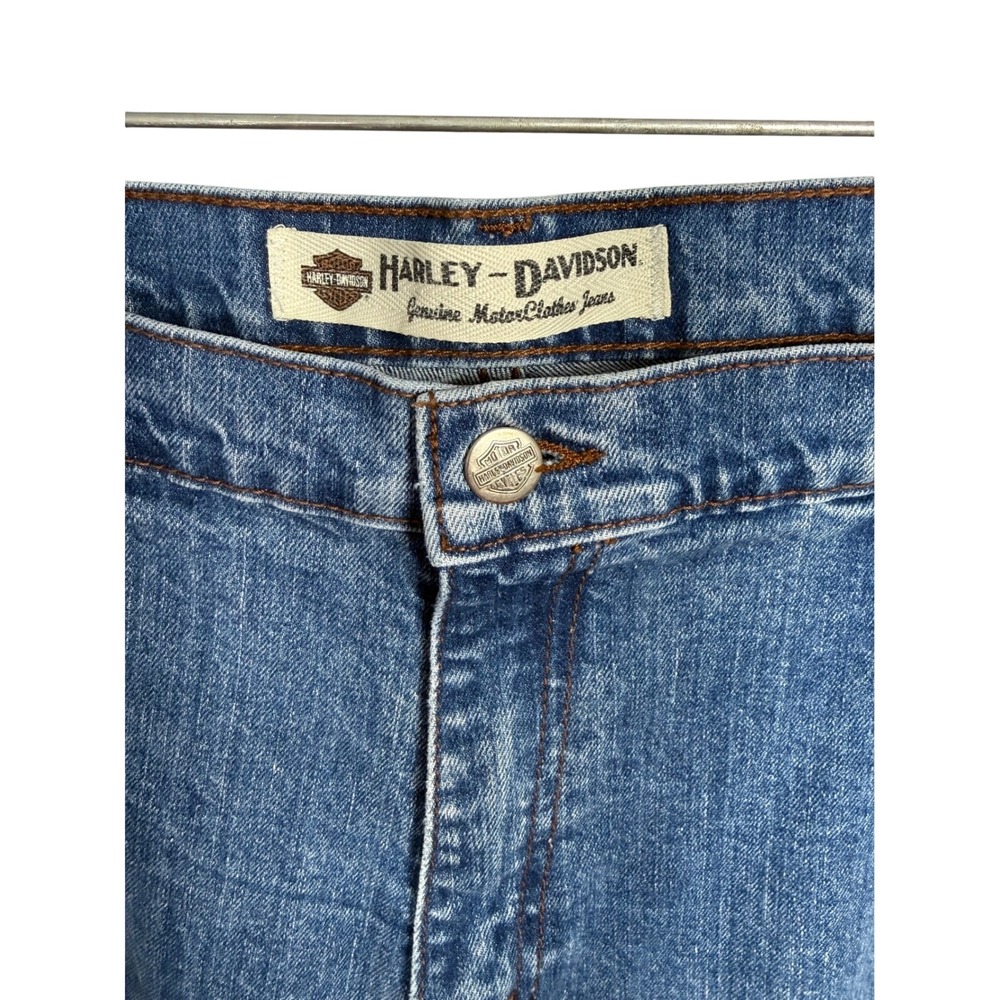 Harley Davidson Mens Straight Leg Relaxed Fit Medium Wash Blue Denim Jeans 36x31 - Picture 8 of 10